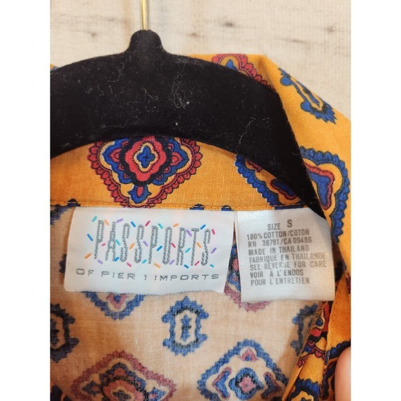 Passports Women Multicolor Geometric Cotton Long Sleeve Button Down Shirt Size S - Picture 3 of 5